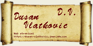 Dušan Vlatković vizit kartica